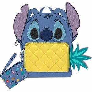 Disney Lilo & Stitch Pineapple Women's Mini Backpack with Detachable Coin Purse.